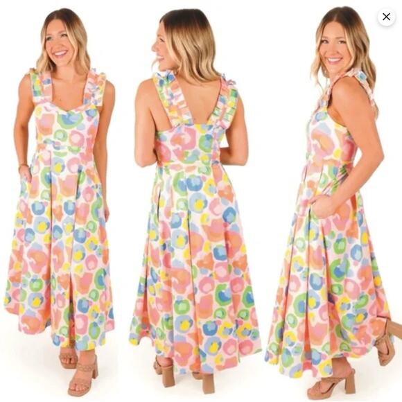 Emily McCarthy Candy Cheetah Empire Maxi Dress NWT‎ size small - Picture 1 of 7